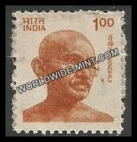 INDIA Gandhi - Small Portrait (1 00) Definitive Used Stamp