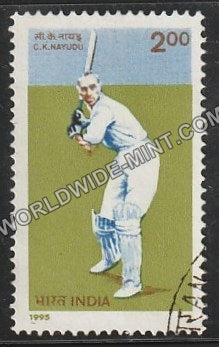 1996 Cricketers of India-C.K. Nayudu Used Stamp