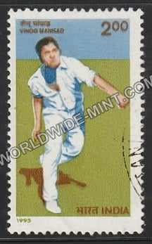1996 Cricketers of India-Vinoo Mankad Used Stamp