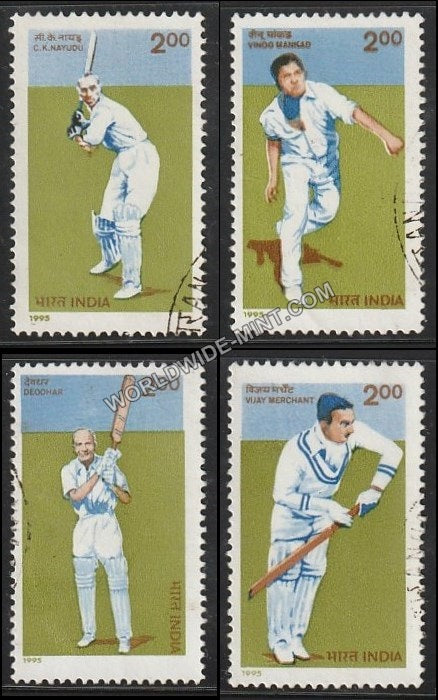1996 Cricketers of India-Set of 4 Used Stamp
