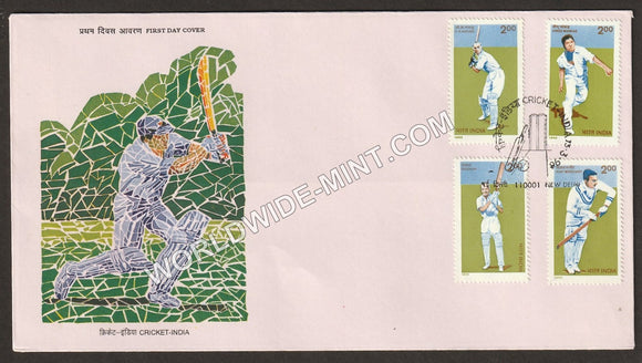 1996 Cricketers of India-4V FDC