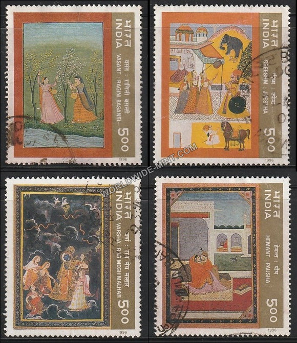 1996 Ritu Rang-Paintings-Set of 4 Used Stamp