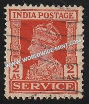 1939-1942 British India 2a Vermilion S.G: O147 King George VI Used Stamp