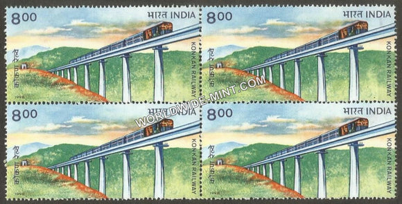 1998 Konkan Railway Block of 4 MNH