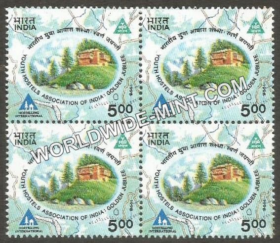 1998 Youth Hostels Association of India, Golden Jubilee Block of 4 MNH
