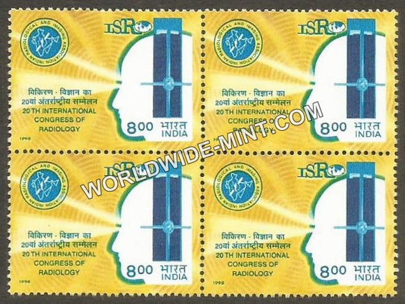 1998 20th International Congress of Radiology Block of 4 MNH