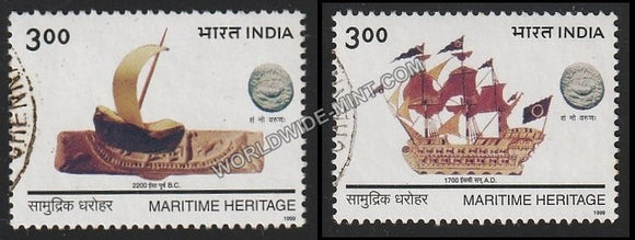 1999 Maritime Heritage-Set of 2 Used Stamp