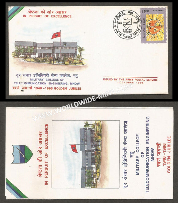1996 India MILITARY COLLEGE OF TELECOMMUNICATION ENGINEERING GOLDEN JUBILEE APS Cover (01.10.1996)