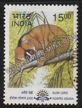 2000 Natural Heritage of Manipur & Tripura, Indepex Asiana-Slow Loris Used Stamp