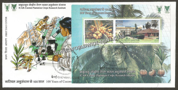 2017 INDIA Unissued MS - 2017 ICAR Cenetral Plantation Crops Research Institute - Very Rare Miniature Sheet FDC