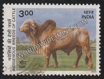 2000 Indigenous Breeds of Cattle-Gir Used Stamp