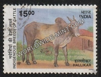 2000 Indigenous Breeds of Cattle-Hallikar Used Stamp