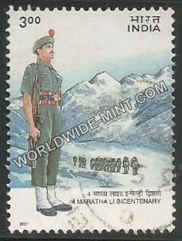 2001 4 Maratha Light Infantry Bicentenary Used Stamp