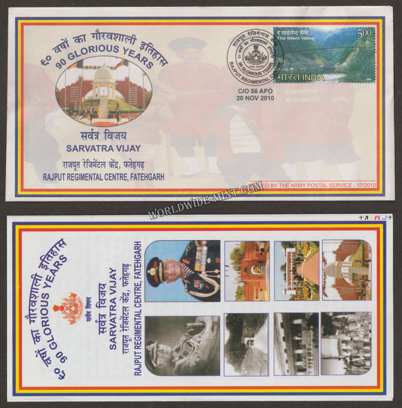2010 INDIA RAJPUT REGIMENTAL CENTRE 90 YEARS APS COVER (20.11.2010)
