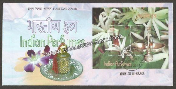 2019 INDIA Indian Perfume Jasmin Miniature Sheet FDC