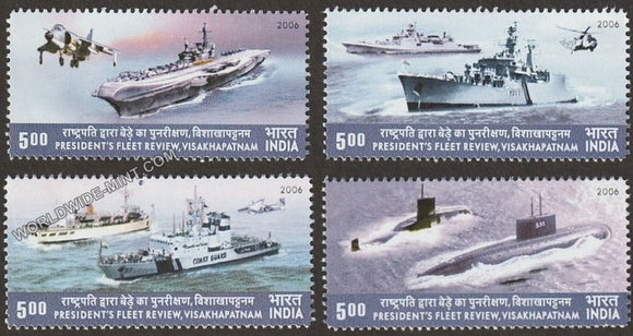 2006 President’s Fleet Review Visakhapatnam-Set of 4- 26*53mm MNH