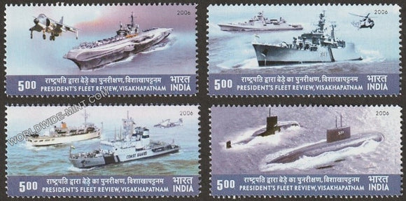 2006 President’s Fleet Review Visakhapatnam-Set of 4 - 26*55mm MNH