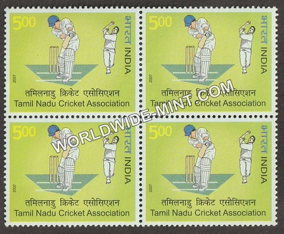2007 Tamil Nadu Cricket Association Block of 4 MNH