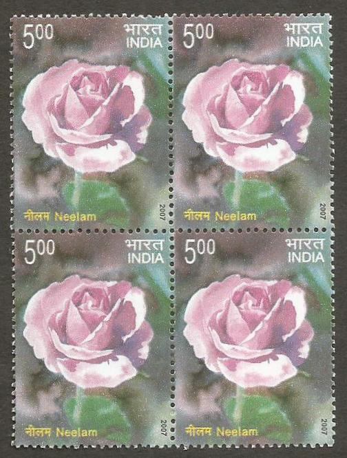 2007 Fragrance of Roses - Neelam Block of 4 MNH