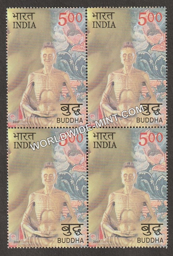 2007 Buddha-Full Meditating Pose Block of 4 MNH
