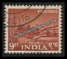 INDIA Water Lifting by Persian Wheel  2nd Series(9p) Definitive Used Stamp