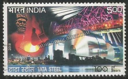 2008 Tata Steel 100 Years Used Stamp