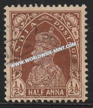 1937-1940 British India 1/2a Red-Brown S.G: 248 King George VI Used Stamp