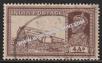 1937-1940 British India 4a Brown S.G: 255 King George VI Used Stamp