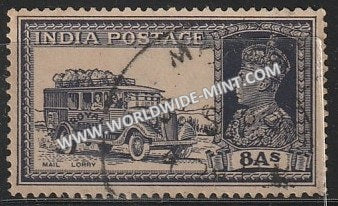 1937-1940 British India 8a  Slate-violet S.G: 257 King George VI Used Stamp