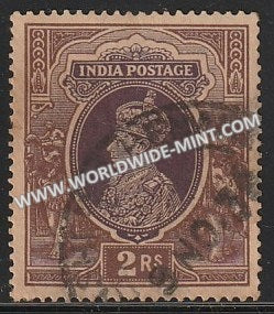 1937-1940 British India 2r Purple & Brown S.G: 260 King George VI Used Stamp
