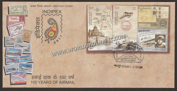2011 INDIA 100 Years of Airmail - 4v FDC
