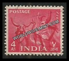 INDIA Bullocks & Plough  2nd Series(4a) Definitive Used Stamp