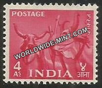INDIA Bullocks & Plough  2nd Series(4a) Definitive MNH