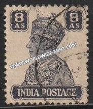 1940-1943 British India 8a  Slate-violet S.G: 275 King George VI Used Stamp