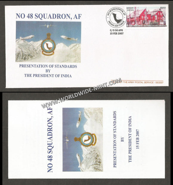 2007 India N0 48 SQUADRON - AIR FORCE STANDARD PRESENTATION APS Cover (15.02.2007)