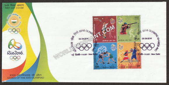 2016 Games of the XXXI Olympiad Block setenant FDC