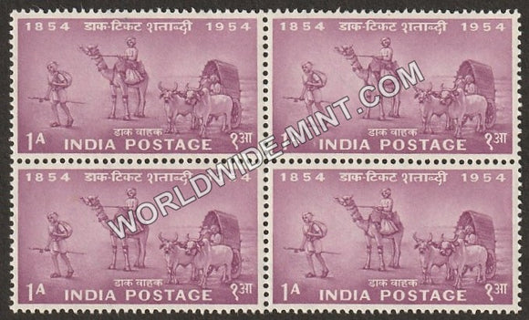 1954 Postage Stamps Centenary- Mail Transport 1854 Block of 4 MNH