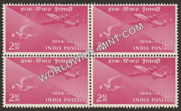 1954 Postage Stamps Centenary- Airmail Pigeon Post Block of 4 MNH