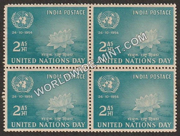 1954 United Nations Day Block of 4 MNH