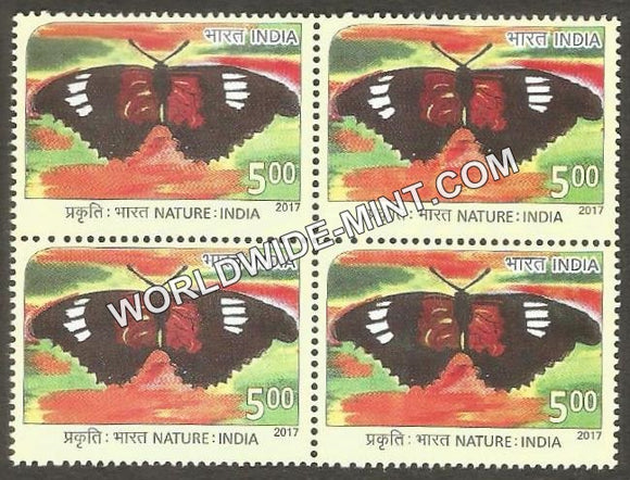 2017 Nature India-Butterfly Block of 4 MNH