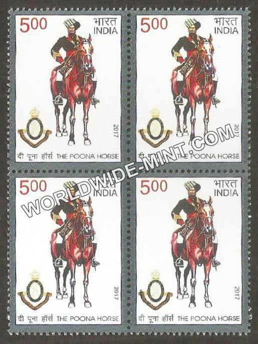 2017 The Poona Horse Block of 4 MNH