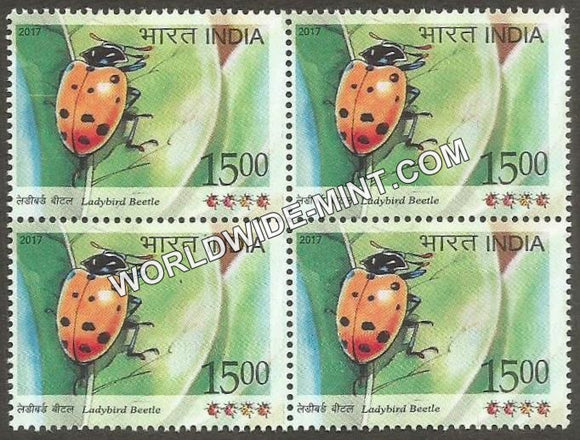 2017 Ladybird Beetle-3 Block of 4 MNH