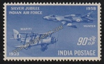 1958 Silver Jubliee of IAF - Hawker Hunter 90np MNH