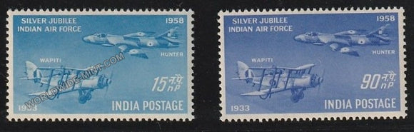 1958 Silver Jubliee of IAF - Set of 2 MNH