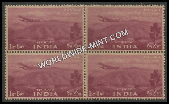 INDIA Kanchenjunga (East) 2nd Series (1r 8a) Definitive Block of 4 MNH
