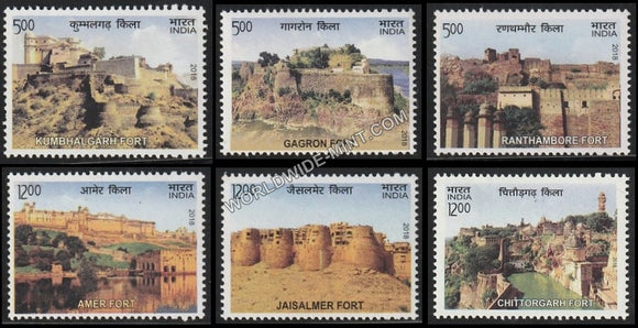 2018 Hill Forts of Rajasthan-Set of 6 MNH