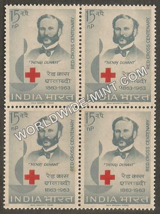 1963 Red Cross Centenary-Hendri Dunant Block of 4 MNH