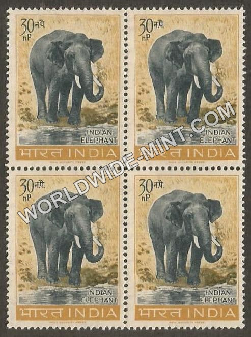 1963 Wild Life Series-Elephant Block of 4 MNH
