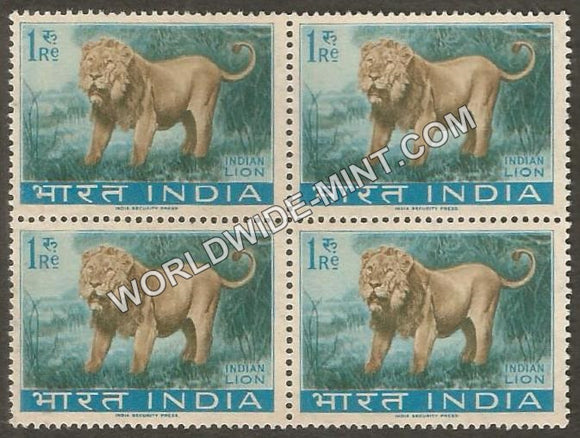 1963 Wild Life Series-Lion Block of 4 MNH