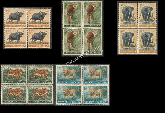 1963 Wild Life Series-Set of 5 Block of 4 MNH